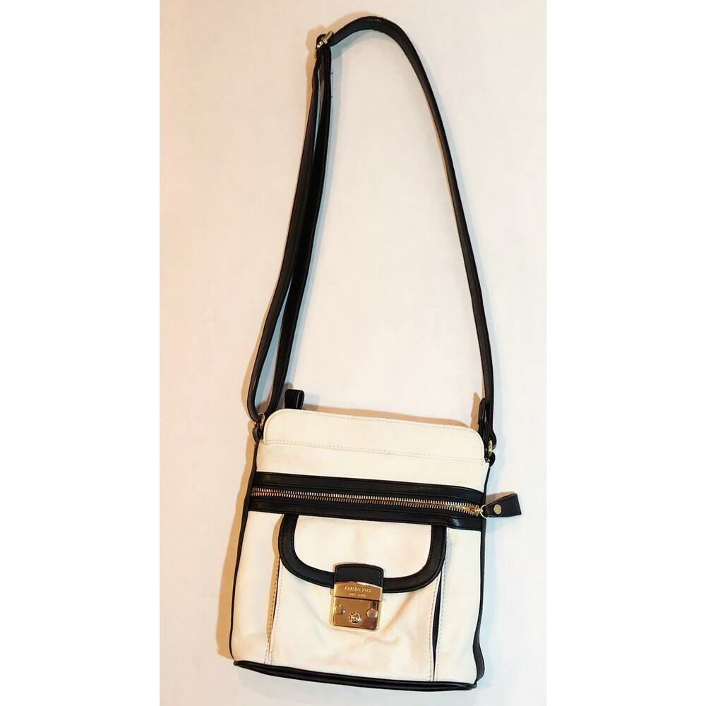 Emma Fox Crossbody Bag White Black Leather Purse Womens Medium